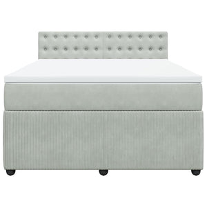 Giroletto a Molle con Materasso Grigio Chiaro 140x190cm Velluto 3290046