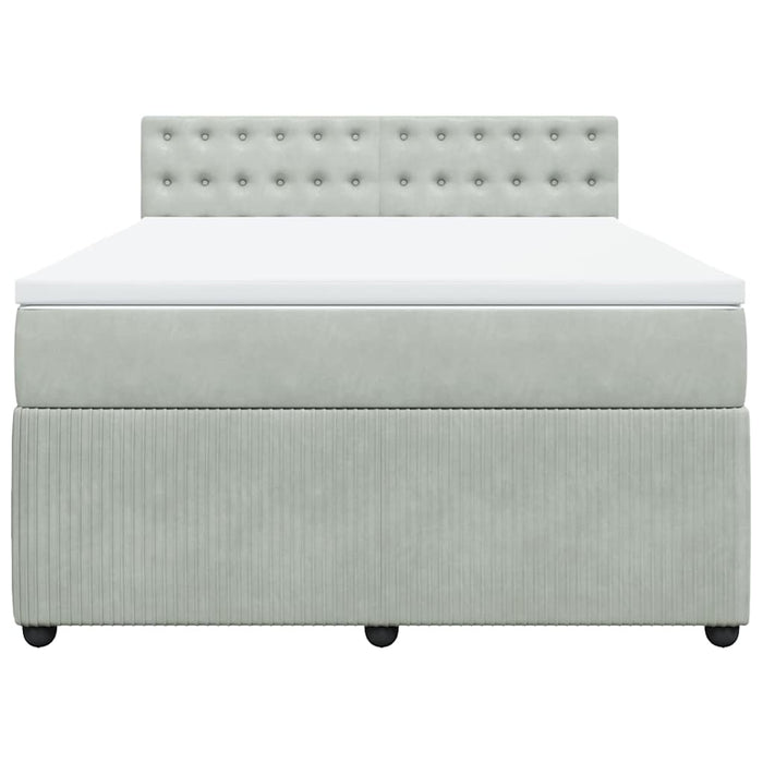 Giroletto a Molle con Materasso Grigio Chiaro 140x190cm Velluto 3290046