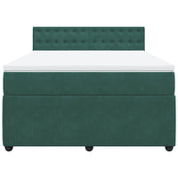 Giroletto a Molle con Materasso Verde Scuro 140x190 cm Velluto 3290049