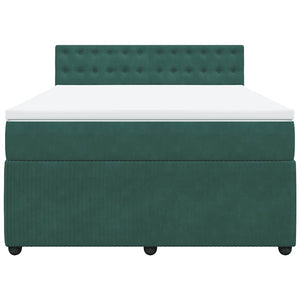 Giroletto a Molle con Materasso Verde Scuro 140x190 cm Velluto 3290049