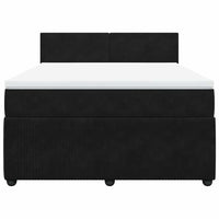 Giroletto a Molle con Materasso Nero 140x200 cm in Velluto