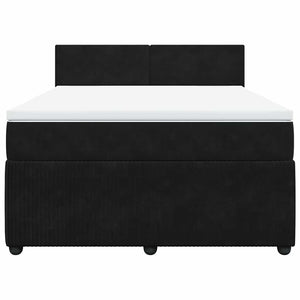 Giroletto a Molle con Materasso Nero 140x200 cm in Velluto