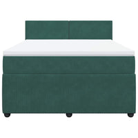 Giroletto a Molle con Materasso Verde Scuro 140x200 cm Velluto 3290055