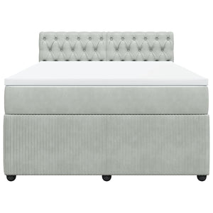 Giroletto a Molle con Materasso Grigio Chiaro 140x200cm Velluto 3290064