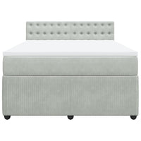 Giroletto a Molle con Materasso Grigio Chiaro 140x200cm Velluto 3290070