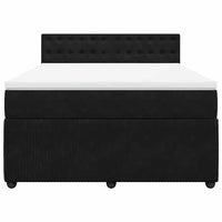 Giroletto a Molle con Materasso Nero 140x200 cm in Velluto 3290072