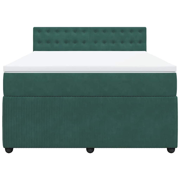 Giroletto a Molle con Materasso Verde Scuro 140x200 cm Velluto 3290073