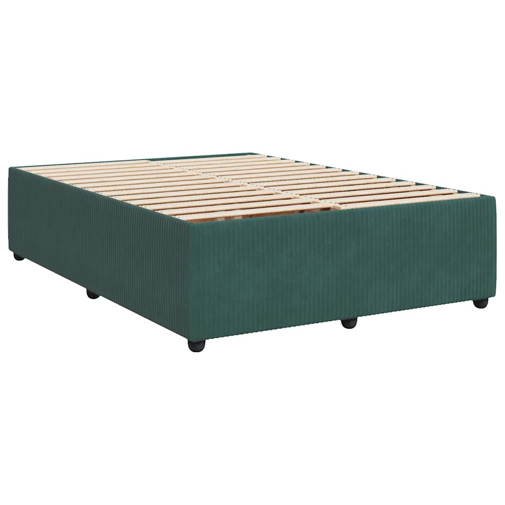 vidaXL Giroletto a Molle con Materasso Verde Scuro 160x200 cm Velluto