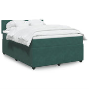 vidaXL Giroletto a Molle con Materasso Verde Scuro 160x200 cm Velluto