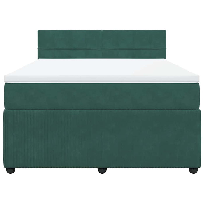 vidaXL Giroletto a Molle con Materasso Verde Scuro 160x200 cm Velluto