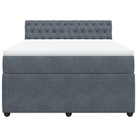 Giroletto a Molle con Materasso Grigio Scuro 160x200 cm Velluto 3290089