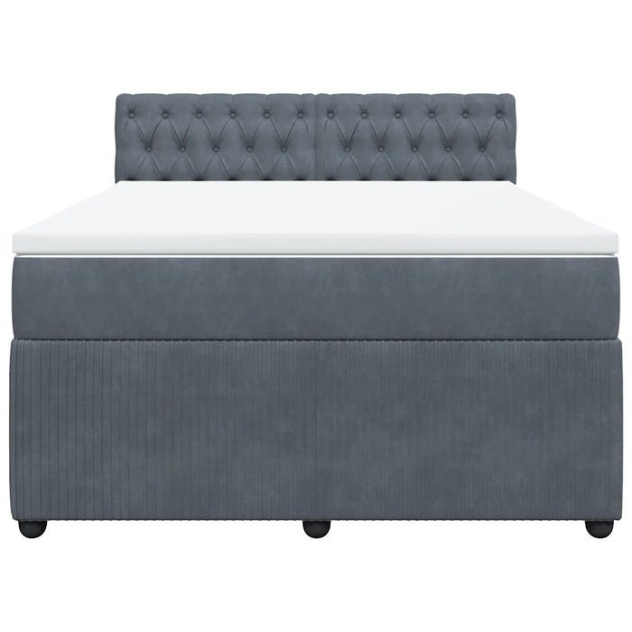 Giroletto a Molle con Materasso Grigio Scuro 160x200 cm Velluto 3290089