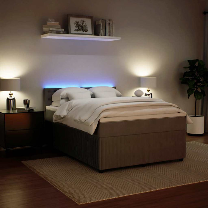 Giroletto a Molle con Materasso Grigio Chiaro 160x200cm Velluto 3290094