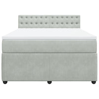 Giroletto a Molle con Materasso Grigio Chiaro 160x200cm Velluto 3290094