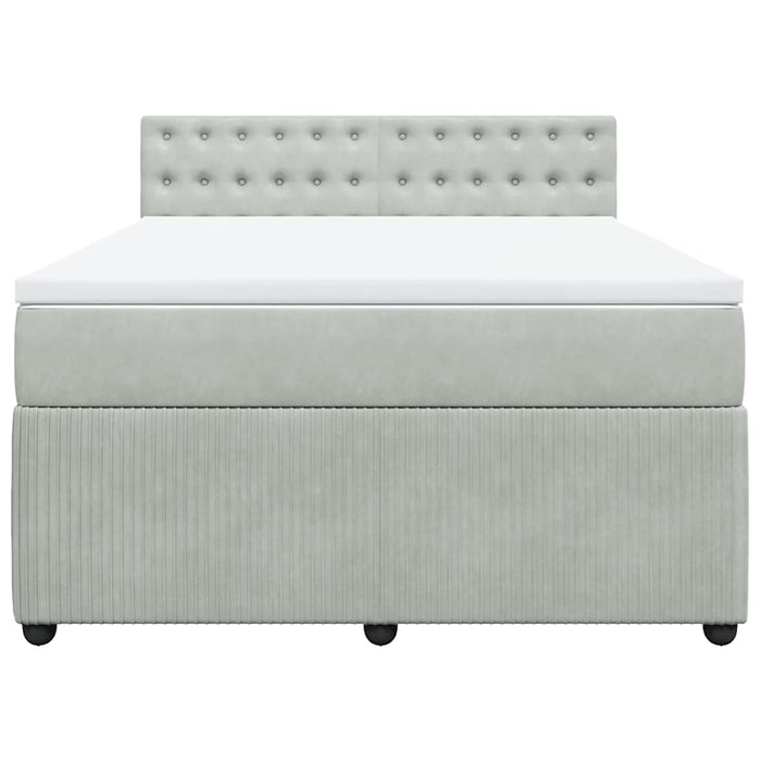 Giroletto a Molle con Materasso Grigio Chiaro 160x200cm Velluto 3290094