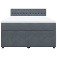 Giroletto a Molle con Materasso Grigio Scuro 160x200 cm Velluto