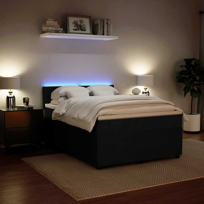 Giroletto a Molle con Materasso Nero 160x200 cm in Velluto 3290096