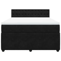 Giroletto a Molle con Materasso Nero 160x200 cm in Velluto 3290096