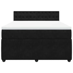 Giroletto a Molle con Materasso Nero 160x200 cm in Velluto 3290096