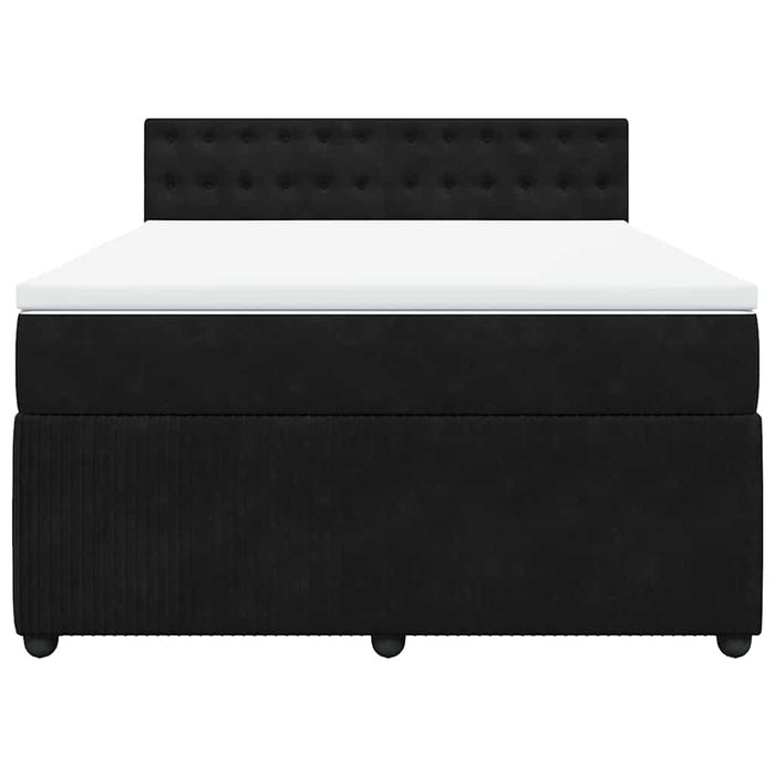 Giroletto a Molle con Materasso Nero 160x200 cm in Velluto 3290096