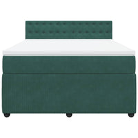 Giroletto a Molle con Materasso Verde Scuro 160x200 cm Velluto 3290097