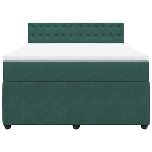 Giroletto a Molle con Materasso Verde Scuro 160x200 cm Velluto 3290097