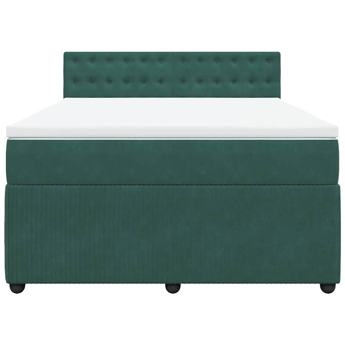 Giroletto a Molle con Materasso Verde Scuro 160x200 cm Velluto 3290097