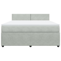 vidaXL Giroletto a Molle con Materasso Grigio Chiaro 180x200cm Velluto