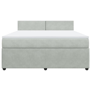 vidaXL Giroletto a Molle con Materasso Grigio Chiaro 180x200cm Velluto