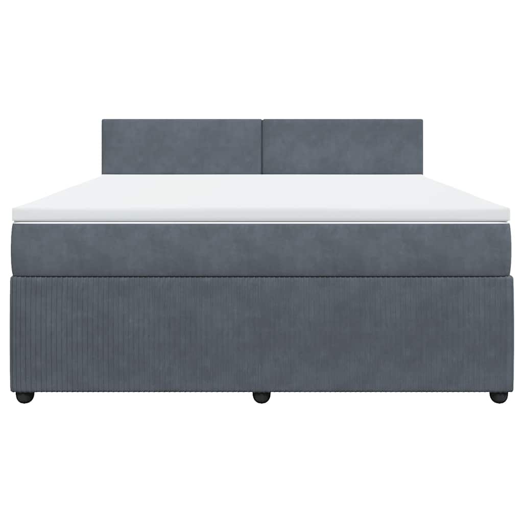 Giroletto a Molle con Materasso Grigio Scuro 180x200 cm Velluto 3290101