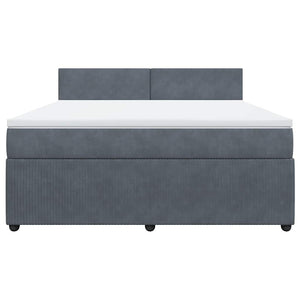 Giroletto a Molle con Materasso Grigio Scuro 180x200 cm Velluto 3290101