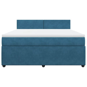 Giroletto a Molle con Materasso Blu 180x200 cm in Velluto 3290104