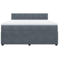 Giroletto a Molle con Materasso Grigio Scuro 180x200 cm Velluto 3290107