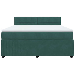 Giroletto a Molle con Materasso Verde Scuro 180x200 cm Velluto 3290109