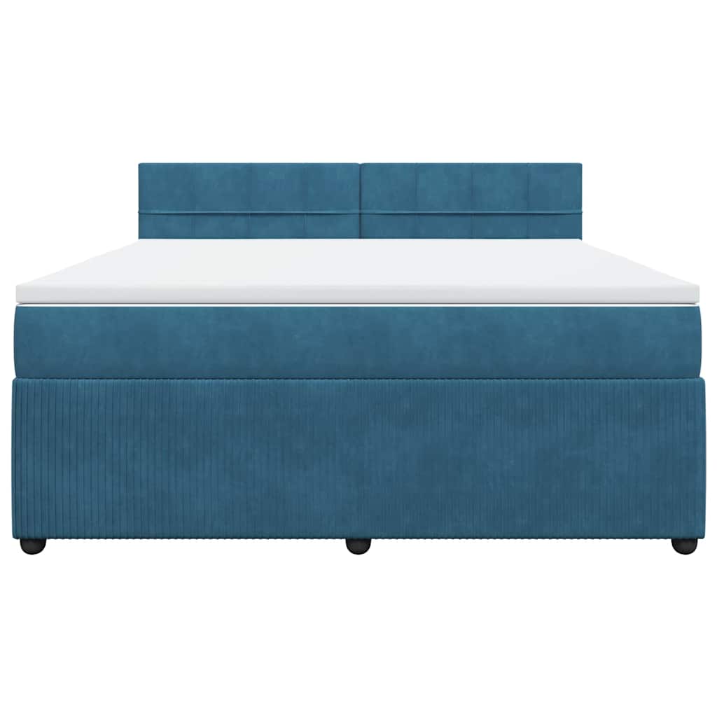 Giroletto a Molle con Materasso Blu 180x200 cm in Velluto 3290110