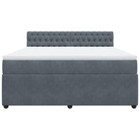 Giroletto a Molle con Materasso Grigio Scuro 180x200 cm Velluto 3290113