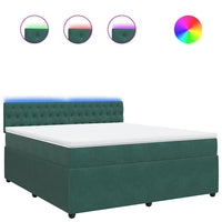 vidaXL Giroletto a Molle con Materasso Verde Scuro 180x200 cm Velluto