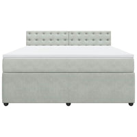 Giroletto a Molle con Materasso Grigio Chiaro 180x200cm Velluto 3290118