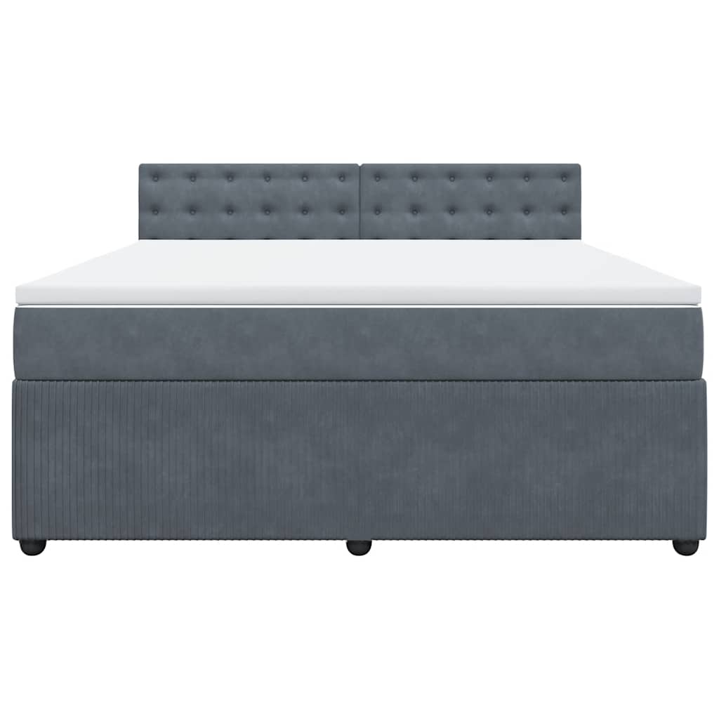 Giroletto a Molle con Materasso Grigio Scuro 180x200 cm Velluto 3290119