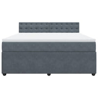 Giroletto a Molle con Materasso Grigio Scuro 180x200 cm Velluto 3290119