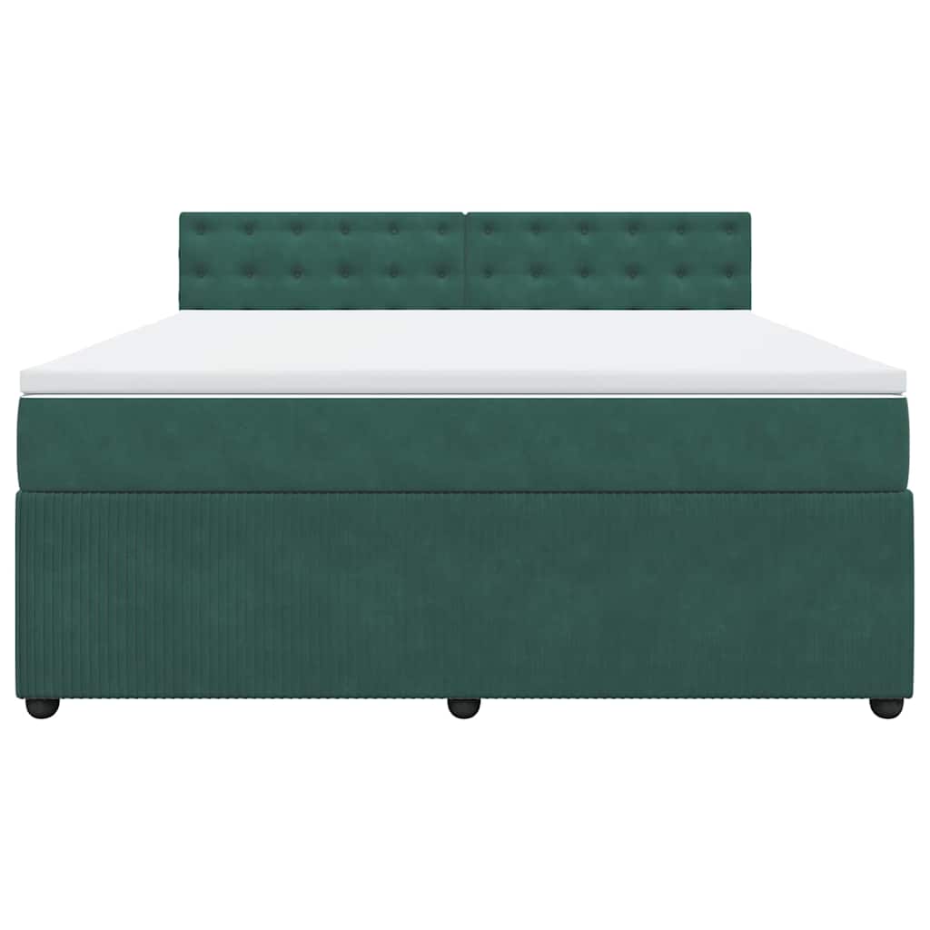 Giroletto a Molle con Materasso Verde Scuro 180x200 cm Velluto 3290121