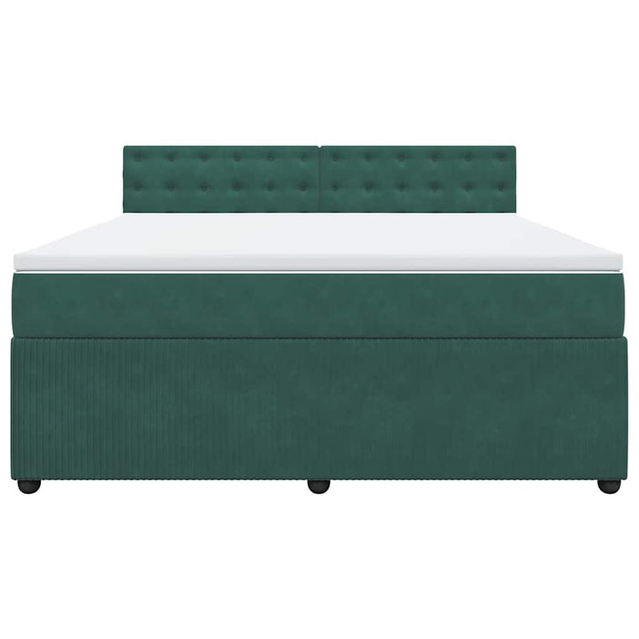 Giroletto a Molle con Materasso Verde Scuro 180x200 cm Velluto 3290121