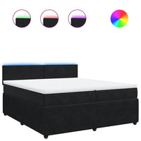 Giroletto a Molle con Materasso Nero 200x200 cm in Velluto