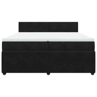 Giroletto a Molle con Materasso Nero 200x200 cm in Velluto