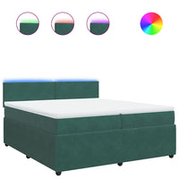 Giroletto a Molle con Materasso Verde Scuro 200x200 cm Velluto 3290127