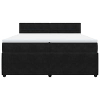 Giroletto a Molle con Materasso Nero 200x200 cm in Velluto