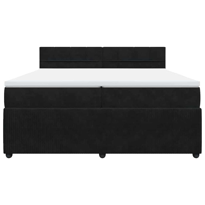 Giroletto a Molle con Materasso Nero 200x200 cm in Velluto