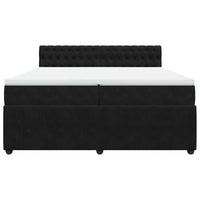 Giroletto a Molle con Materasso Nero 200x200 cm in Velluto