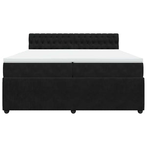 Giroletto a Molle con Materasso Nero 200x200 cm in Velluto