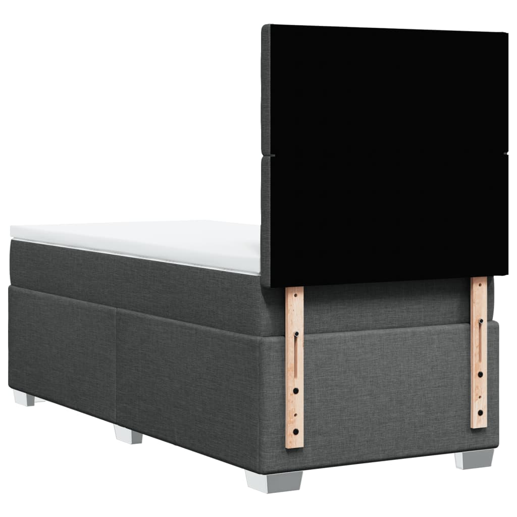 Giroletto a Molle con Materasso Grigio Scuro 90x190 cm Tessuto 3290358